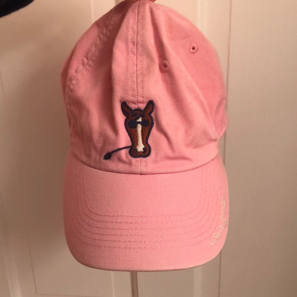 Adjustable pink horse hat